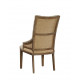 Deconstructed Wood & Linen High Back Dining Accent Chair Set of 2